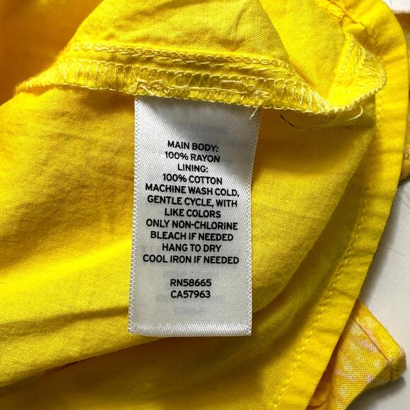 BP Nordstrom New Women's Sleeveless Smocked Waist Mini Dress Yellow Plus Size 1X - Picture 10 of 11